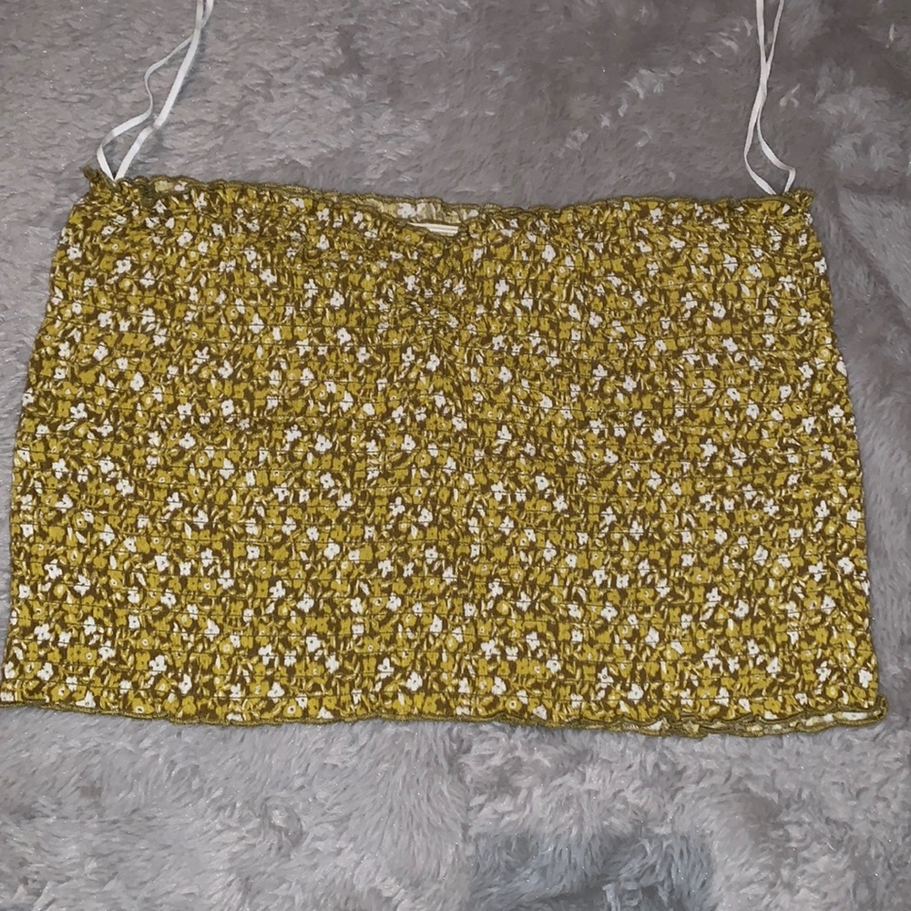 Ruched Mustard Yellow Tube Top